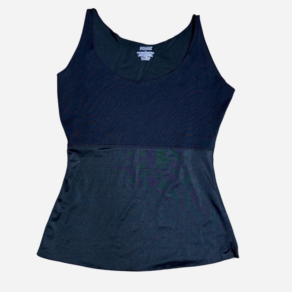Spanx Shapewear Camisole Tank Top Womens Large Black Smoothing Support